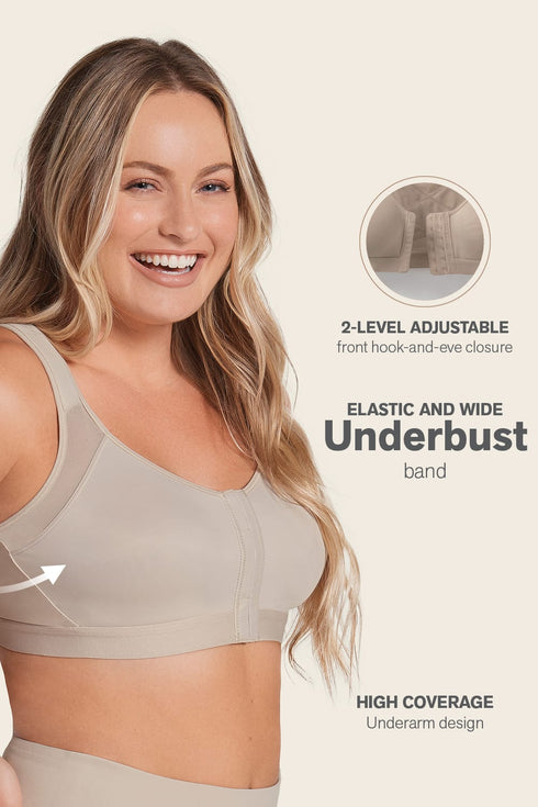 Leonisa Post-surgical Wireless Bra With Front Closure