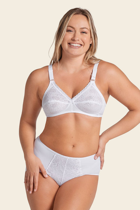 Leonisa Extra Coverage Support Wireless Bra With Lace Cups