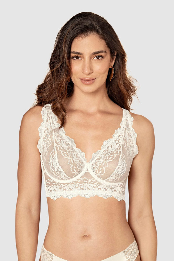 Leonisa Sheer Lace Bustier Bralette With Underwire