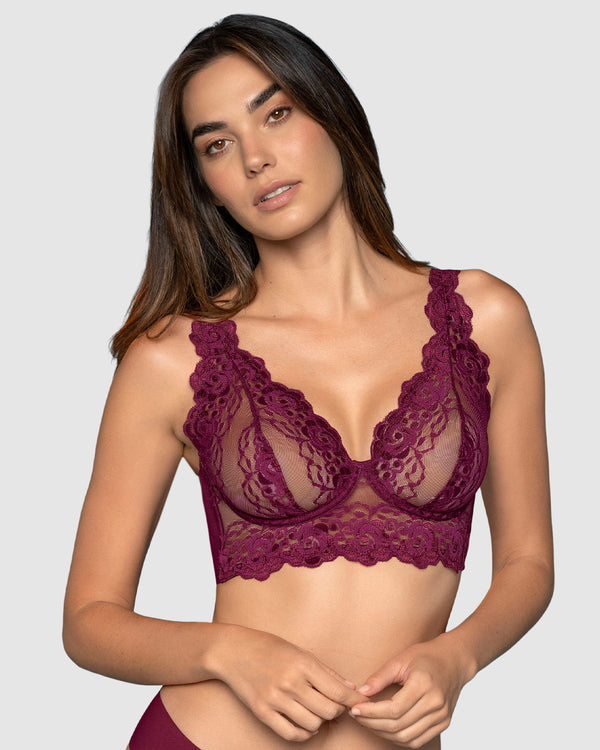 Leonisa Sheer Lace Bustier Bralette With Underwire