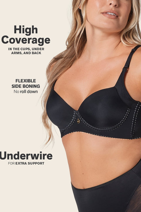 Leonisa Back Smoothing Bra With Soft Full Coverage Cups