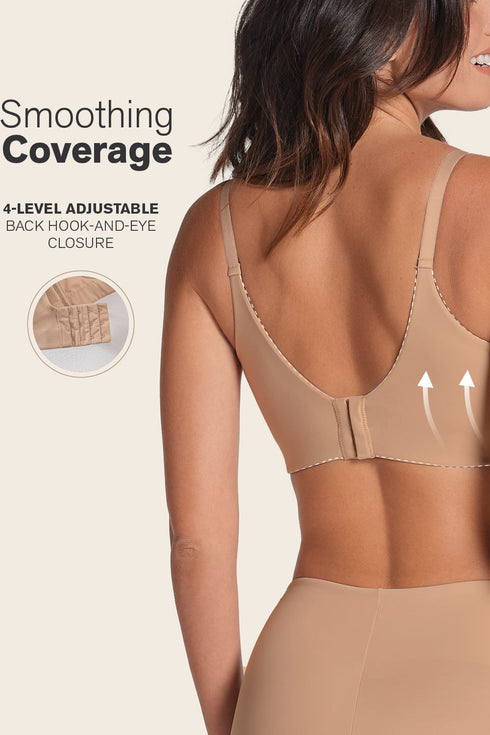 Leonisa Back Smoothing Bra With Soft Full Coverage Cups