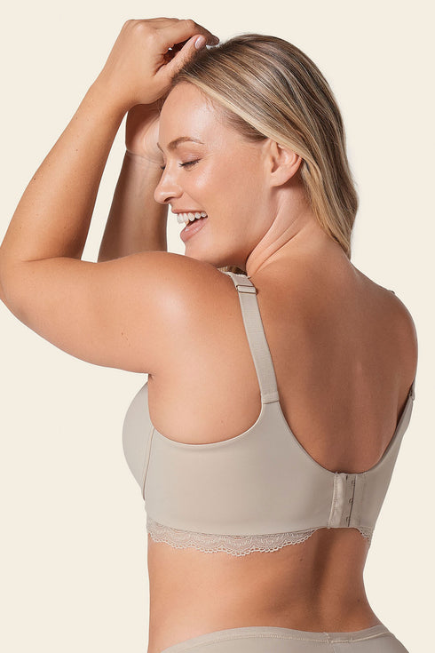 Leonisa Deep Coverage Soft Lightly-lined Lace Underwire Bra