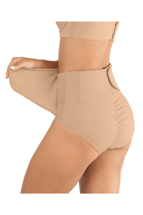 Leonisa Firm Compression Postpartum Panty With Adjustable Belly Wrap