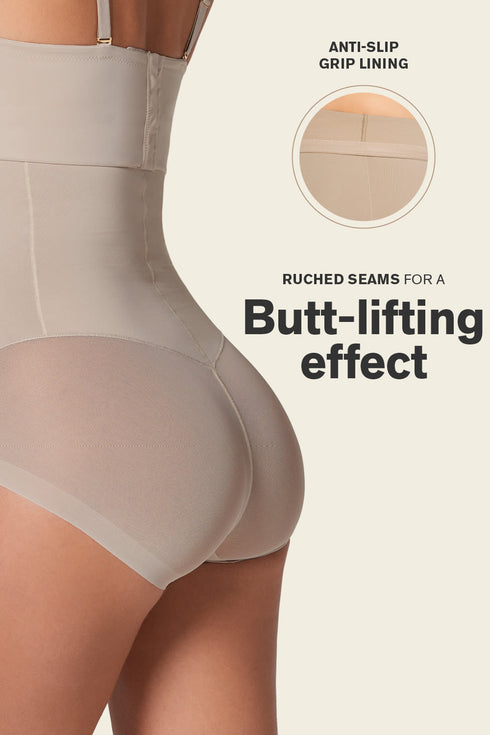 Leonisa Extra High-waisted Sheer Bottom Sculpting Shaper Panty