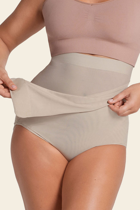 Leonisa High-waisted Firm Compression Post Surgical Panty With Adjustable Belly Wrap