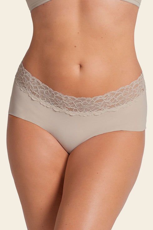 Leonisa Ultra Light Lace Trim Hipster Panty