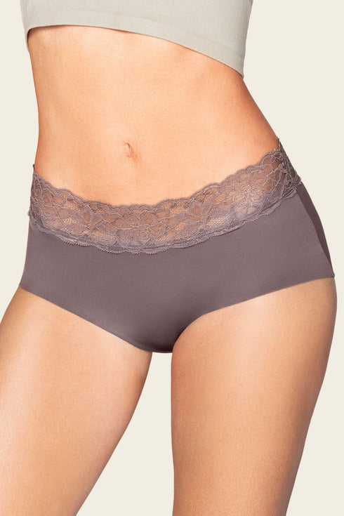 Leonisa Ultra Light Lace Trim Hipster Panty