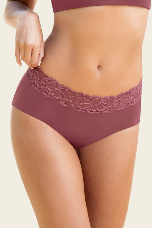 Leonisa Ultra Light Lace Trim Hipster Panty