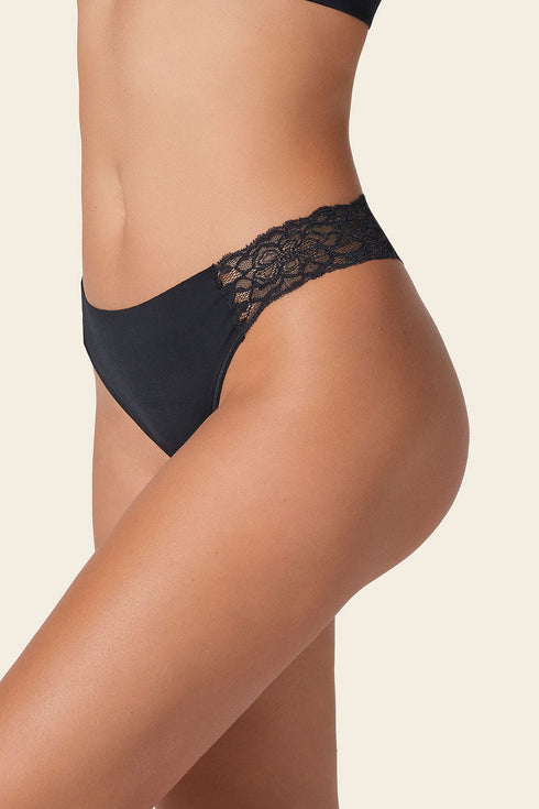 Leonisa Lace Side Seamless Thong Panty