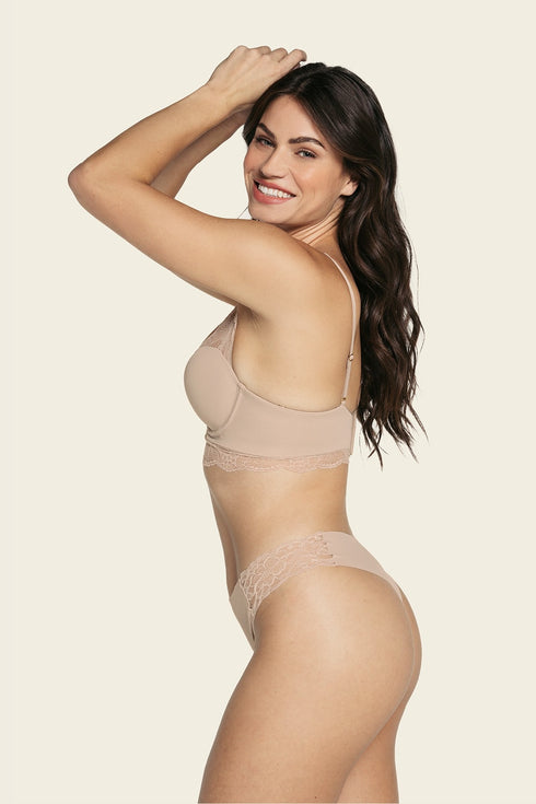 Leonisa Lace Side Seamless Thong Panty