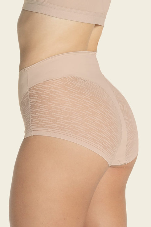 Leonisa High-waisted Sheer Lace Shaper Panty