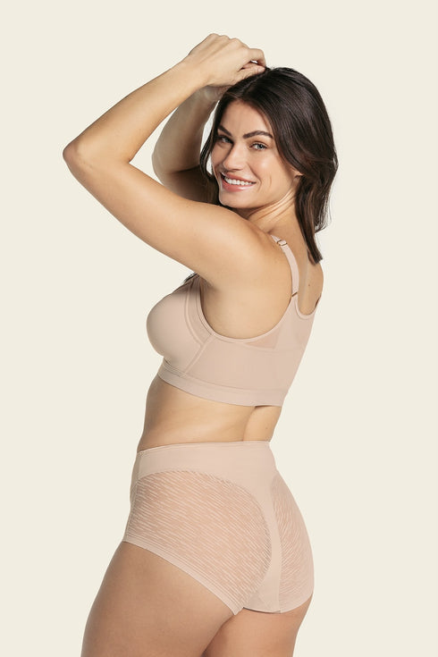 Leonisa High-waisted Sheer Lace Shaper Panty