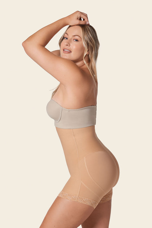 Leonisa Firm Tummy Control Strapless Shaper With Butt Lifter