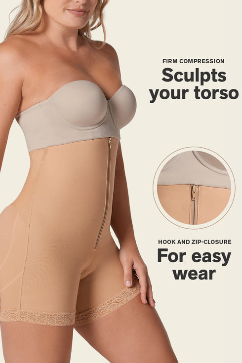 Leonisa Firm Tummy Control Strapless Shaper With Butt Lifter