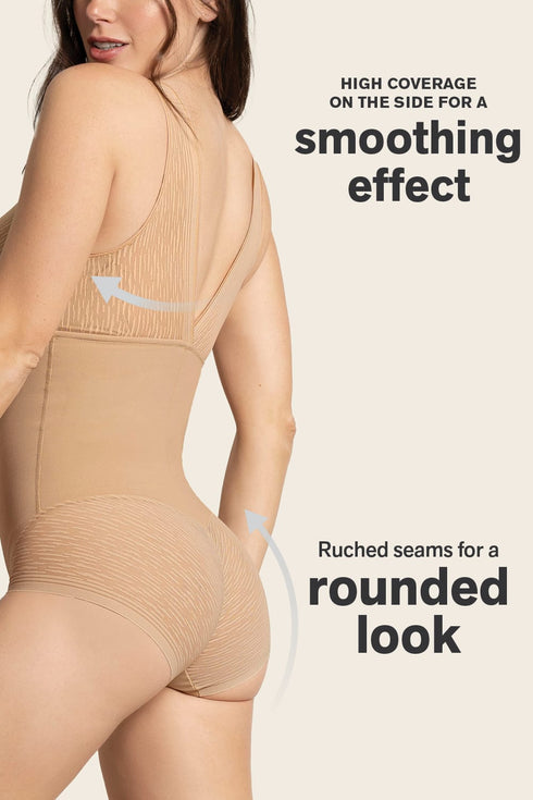 Leonisa Sheer Stripe Detail Sculpting Bodysuit