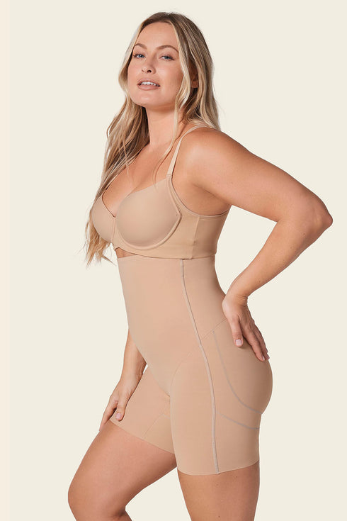 Leonisa Strapless Sculpting Step-in Body Shaper With Short Bottom
