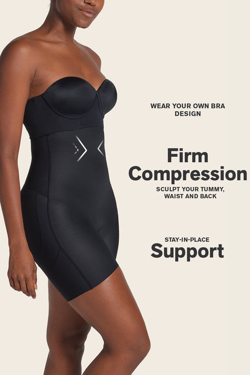 Leonisa Strapless Sculpting Step-in Body Shaper With Short Bottom