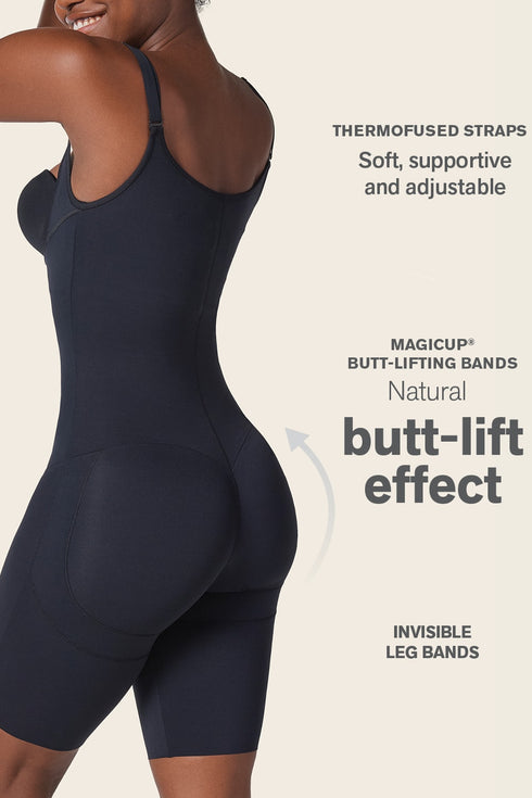 Leonisa Post-surgical Mid-thigh Girdle Made Of Soft Compression Fabric, Hook-and-zip Clo