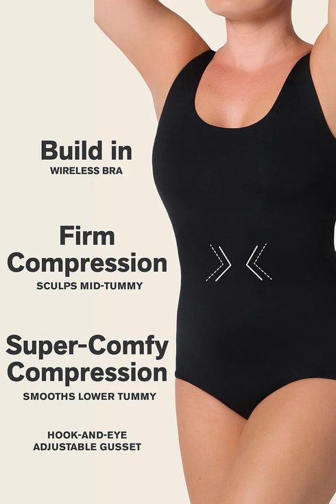 Leonisa Plunge Classic Sleeveless Shaper Bodysuit