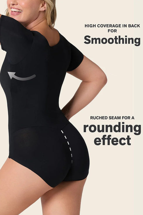 Leonisa Short Sleeve Round Neck Shaper Bodysuit
