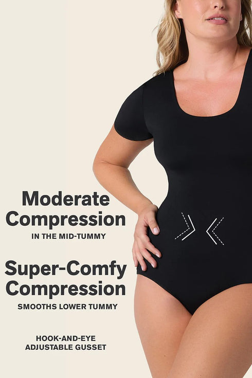 Leonisa Short Sleeve Round Neck Shaper Bodysuit