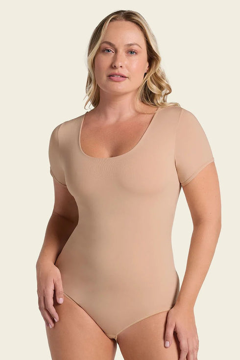 Leonisa Short Sleeve Round Neck Shaper Bodysuit