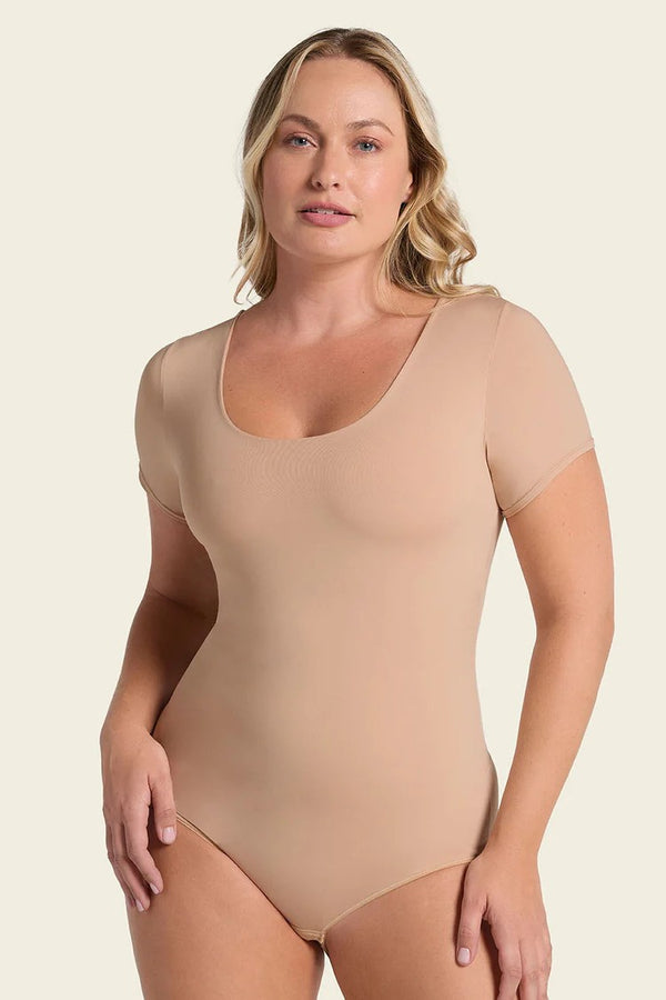 Leonisa Short Sleeve Round Neck Shaper Bodysuit