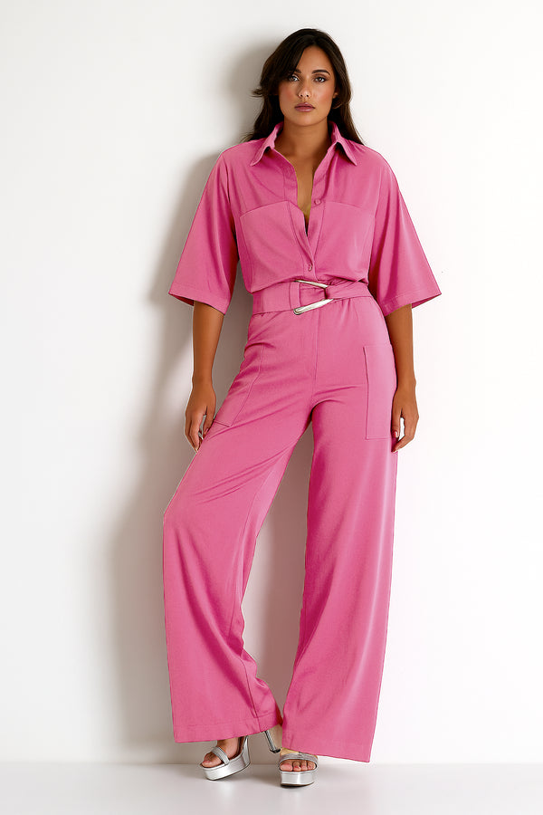 Shan Glitter Chrome effect jumpsuit