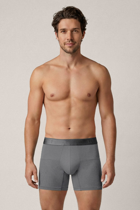 Leonisa High-tech Mesh Boxer Brief With Ergonomic Pouch