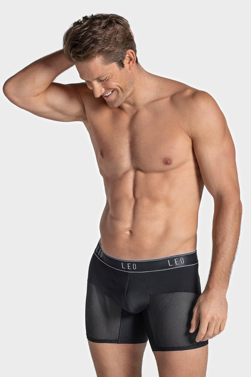 Leonisa High-tech Mesh Boxer Brief With Ergonomic Pouch