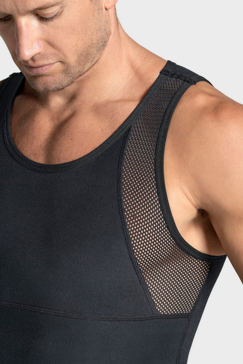 Leonisa Stretch Cotton Moderate Compression Shaper Tank With Mesh Cutouts