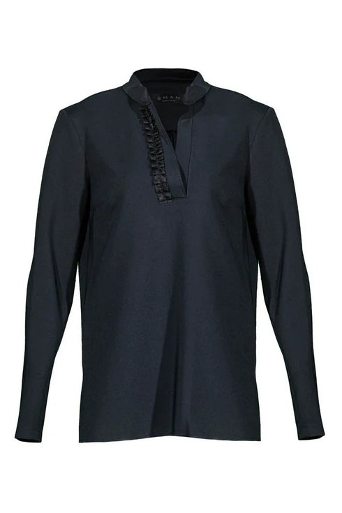 Shan Sofia Split Neck Jersey Top