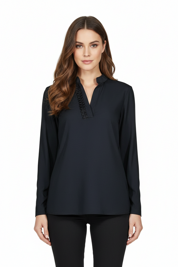 Shan Sofia Split Neck Jersey Top