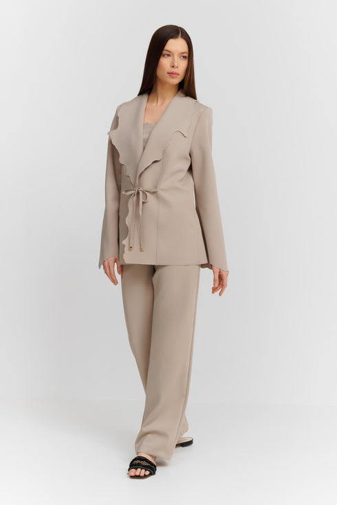 Shan Billy Structured Jacket With Scalloped Collar And Cuff