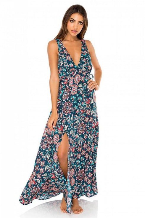 Luli Fama Cordoba V Neck Long Dress