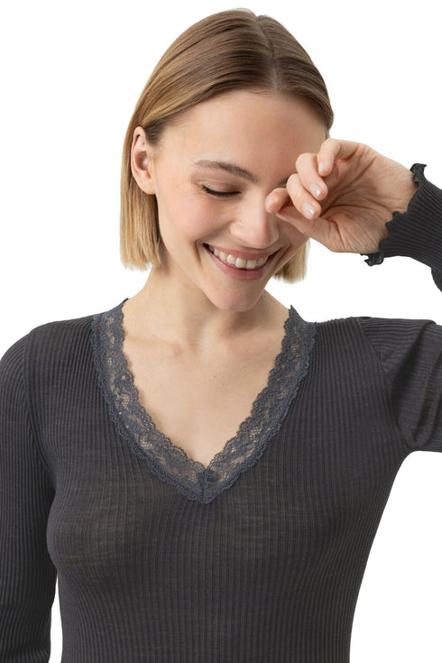 Mey Serie Wool Expressive T-shirt Long Sleeve