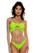 Luli Fama Amazonia Drawstring Halter Peek A Boo Cropped Top
