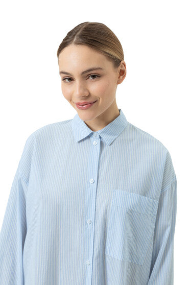 Mey Serie Cotton Stripes Sleepshirt Long Sleeve