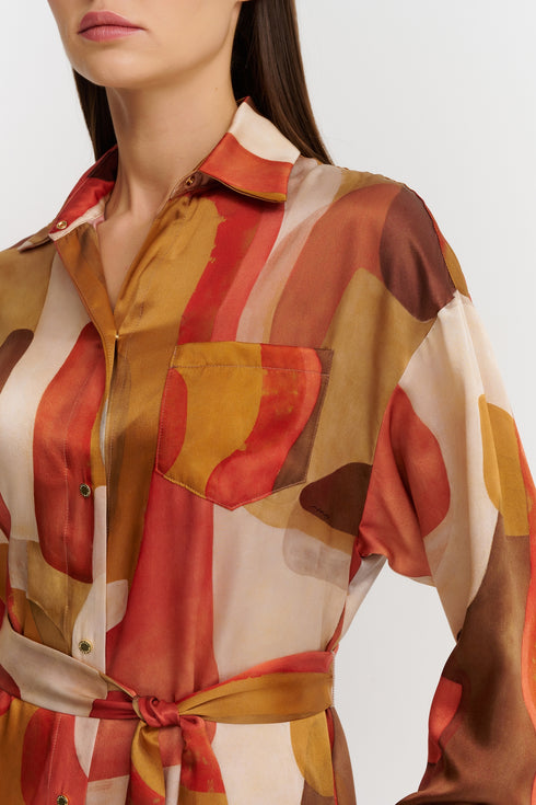 Shan Soie Maxi Shirt Dress