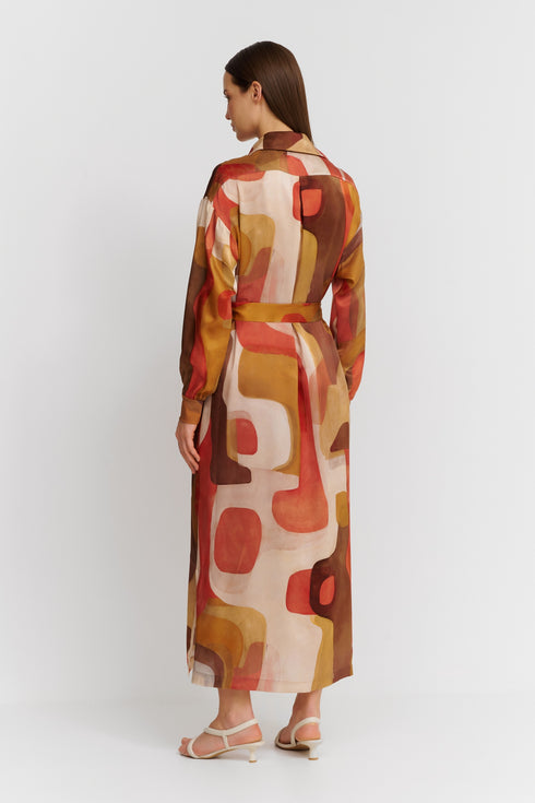Shan Soie Maxi Shirt Dress