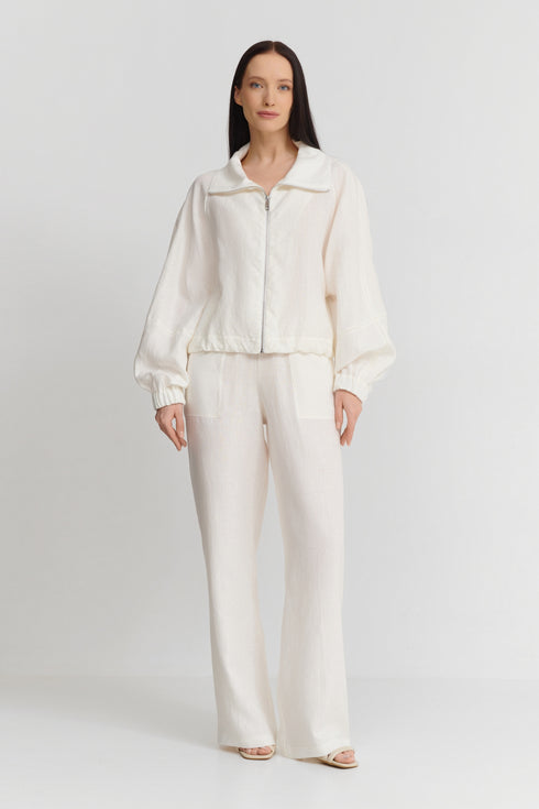 Shan Lina Linen Puffer Jacket