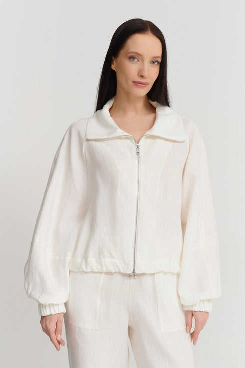 Shan Lina Linen Puffer Jacket