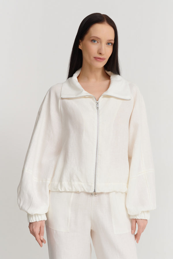 Shan Lina Linen Puffer Jacket