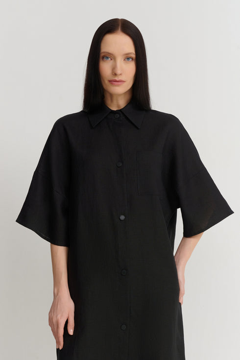 Shan Lina Linen Shirt Dress