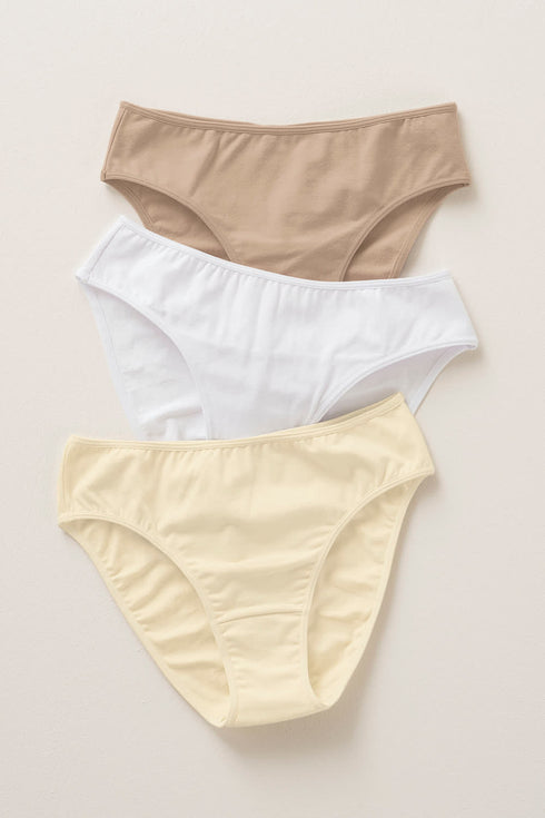 Leonisa 3-pack Stretch Cotton Mid-rise Bikini Panties