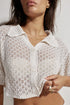 Gottex Beach Life Anna Two Crochet Collared Beach Top