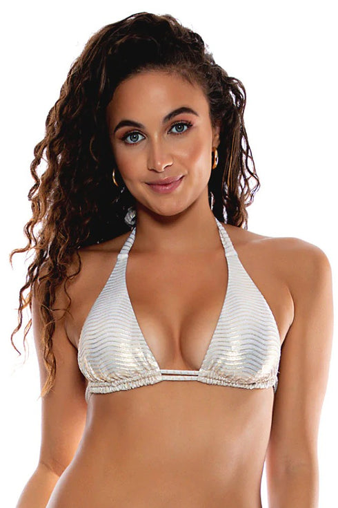 Luli Fama Golden Luli Triangle Halter Top