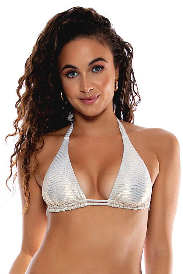 Luli Fama Golden Luli Triangle Halter Top