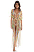 Luli Fama Here Comes The Sun Open Front Tie Long Poncho